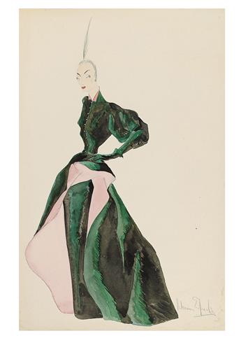 COSTUME / FASHION. Edwards, Norman. Norman Edwards. 4 original fashion drawings and personal archive.